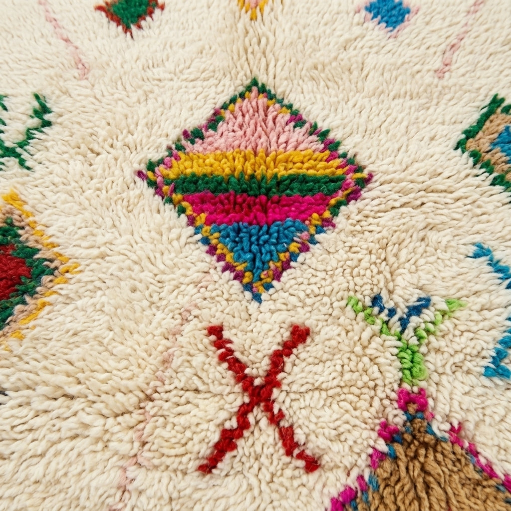 Atlas Diamond Azilal rug — wool pile texture close-up
