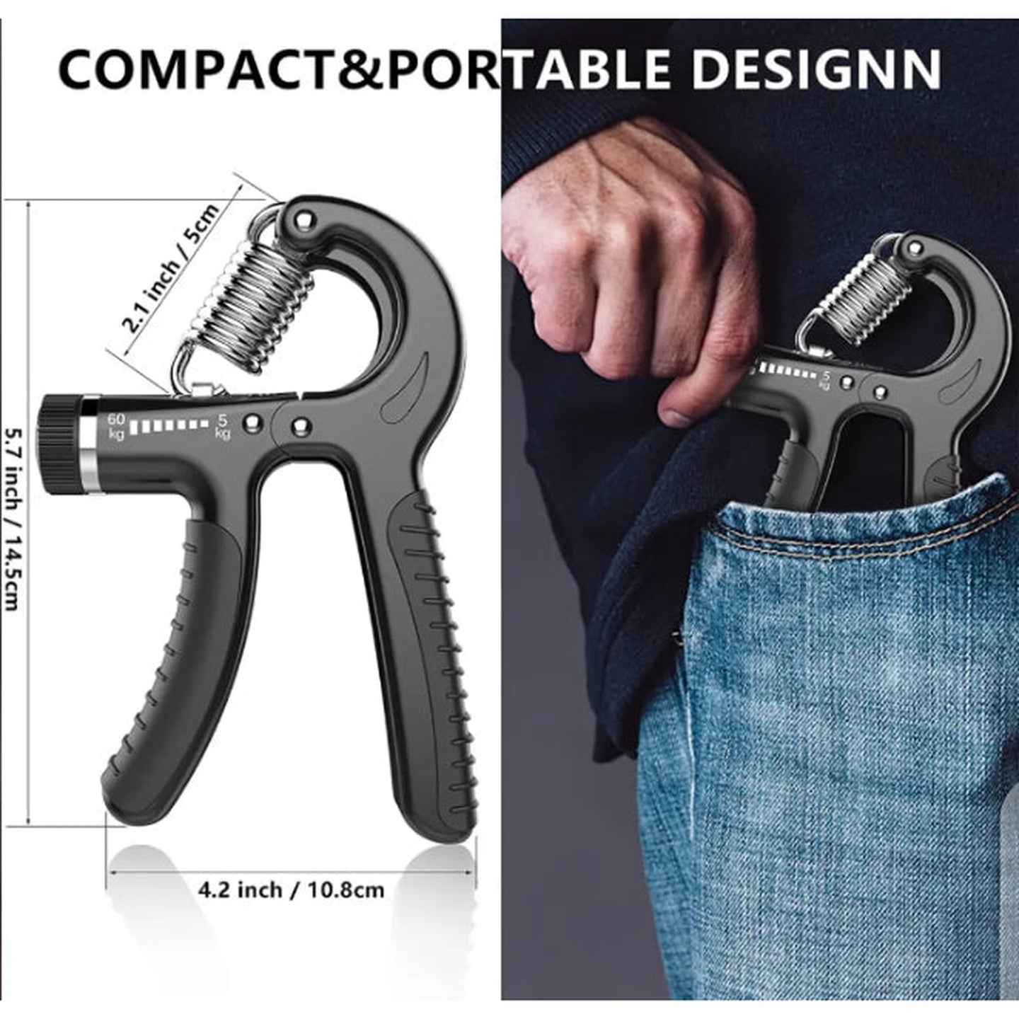 Automatic Counting Hand Grip Strengthener | Adjustable Resistance | Wrist & Forearm Workout Gripper | Random Color
