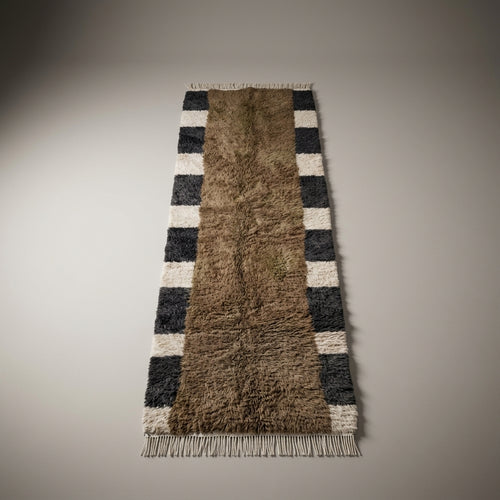 Azure Corridor Moroccan Runner Rug - handwoven Berber wool