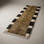 Azure Corridor Moroccan Runner Rug - handwoven Berber wool detail