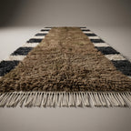 Azure Corridor Moroccan Runner Rug - handwoven Berber wool detail