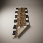 Azure Corridor Moroccan Runner Rug - handwoven Berber wool detail