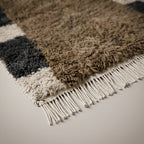 Azure Corridor Moroccan Runner Rug - handwoven Berber wool detail