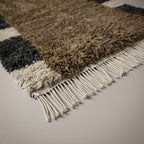 Azure Corridor Moroccan Runner Rug - handwoven Berber wool detail