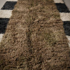Azure Corridor Moroccan Runner Rug - handwoven Berber wool detail