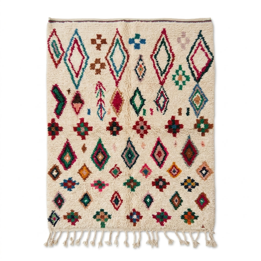 Confetti Diamonds Beni Ourain rug full flat lay view