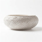 Beige Damask Dome Moroccan ceramic sink - view of gold drain
