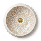 Beige Damask Dome Moroccan ceramic sink - studio photograph