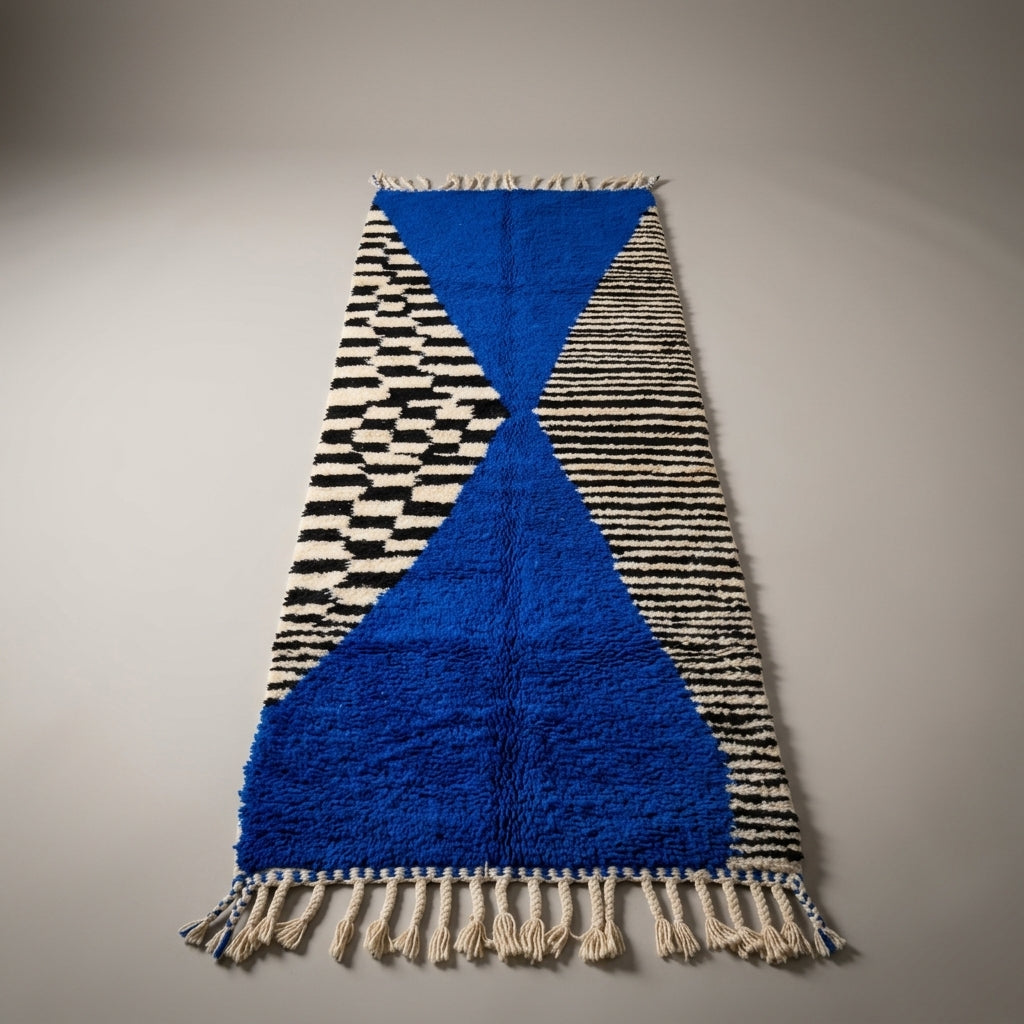 Berber Alley Moroccan Runner Rug - handwoven Berber wool detail