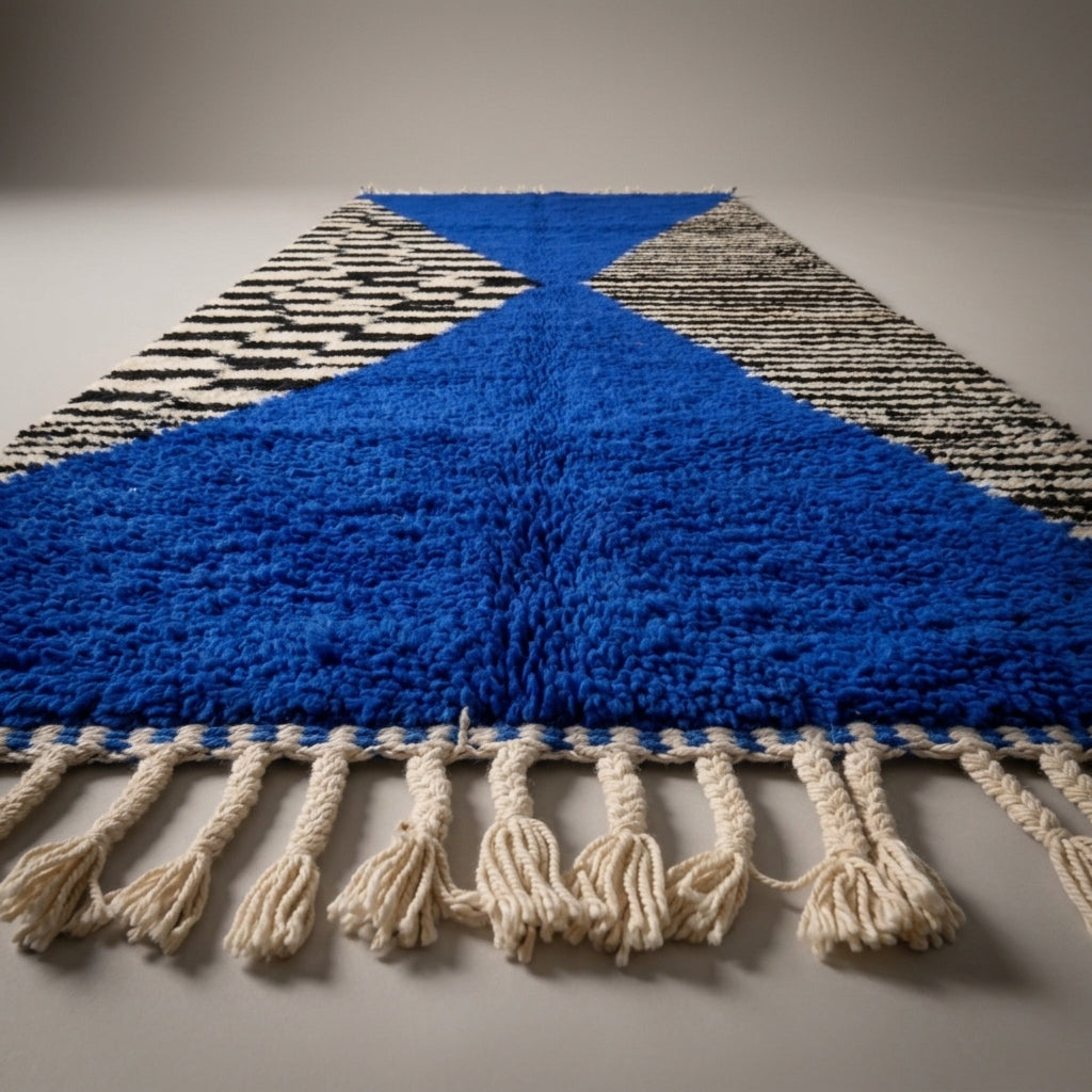 Berber Alley Moroccan Runner Rug - handwoven Berber wool detail