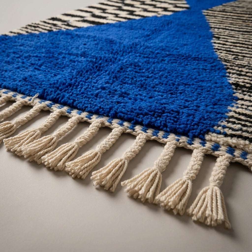 Berber Alley Moroccan Runner Rug - handwoven Berber wool detail