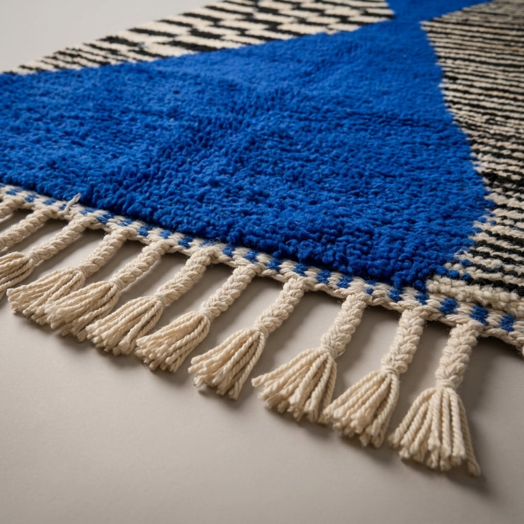 Berber Alley Moroccan Runner Rug - handwoven Berber wool detail