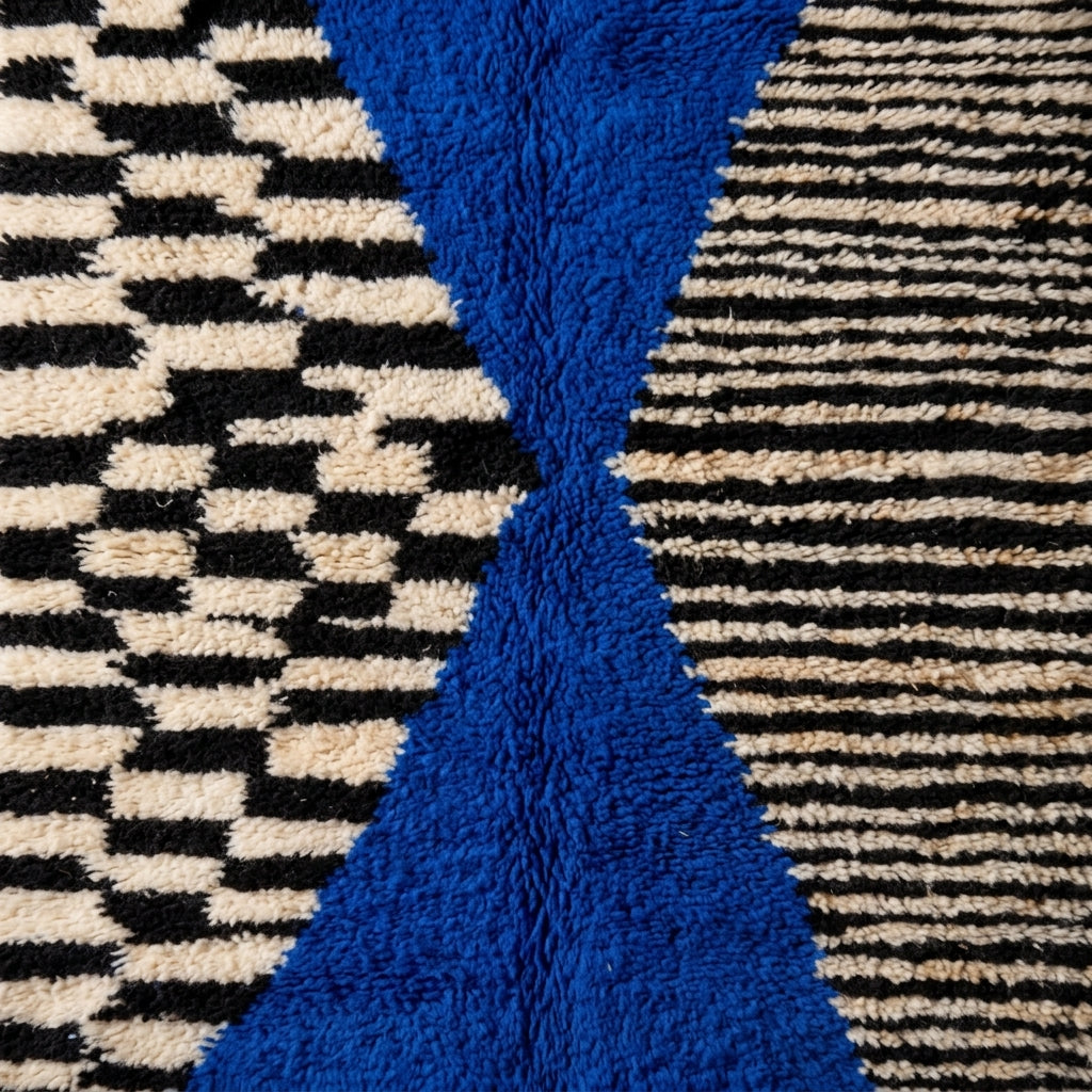 Berber Alley Moroccan Runner Rug - handwoven Berber wool detail