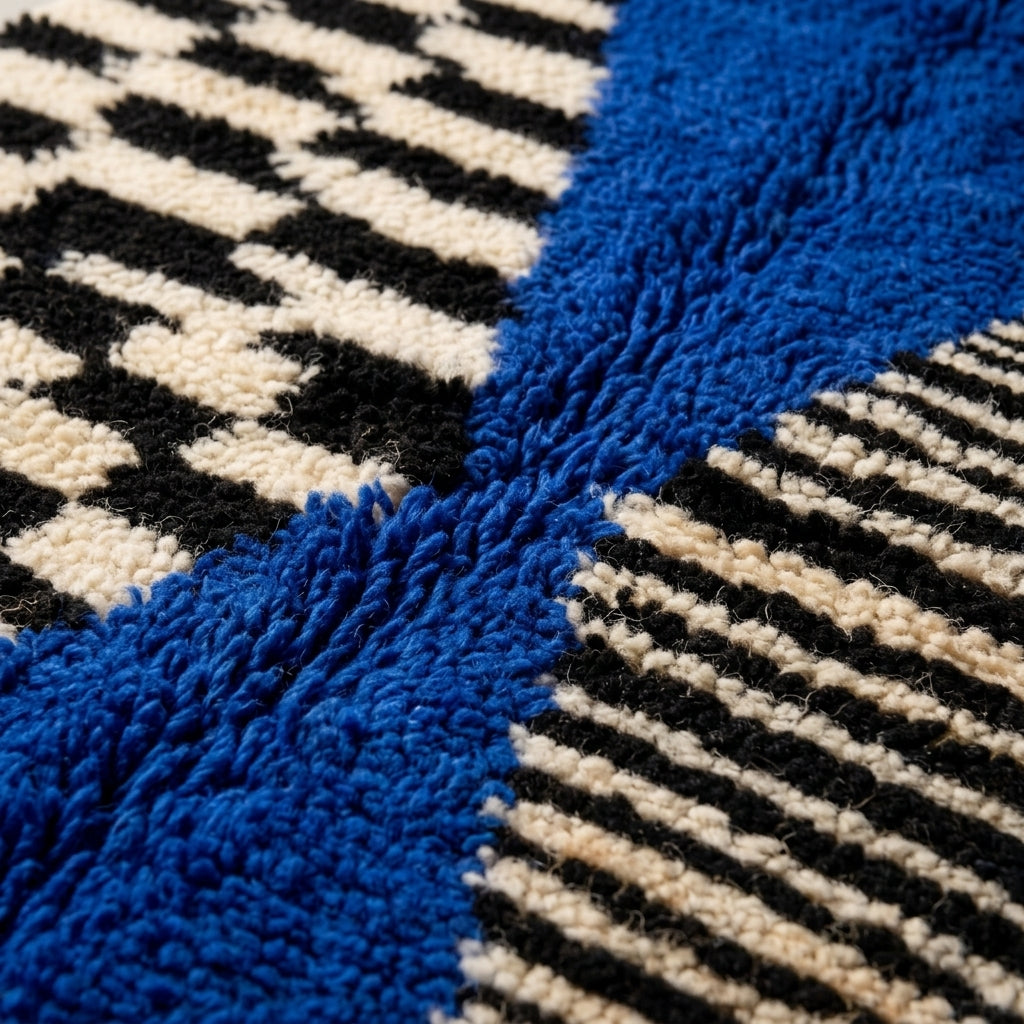 Berber Alley Moroccan Runner Rug - handwoven Berber wool detail