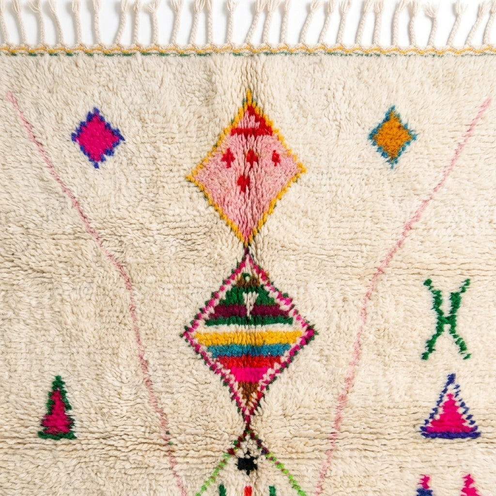 Berber X Azilal rug — wool pile texture close-up