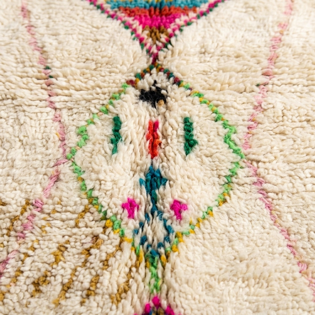Berber X Azilal rug — wool pile texture close-up
