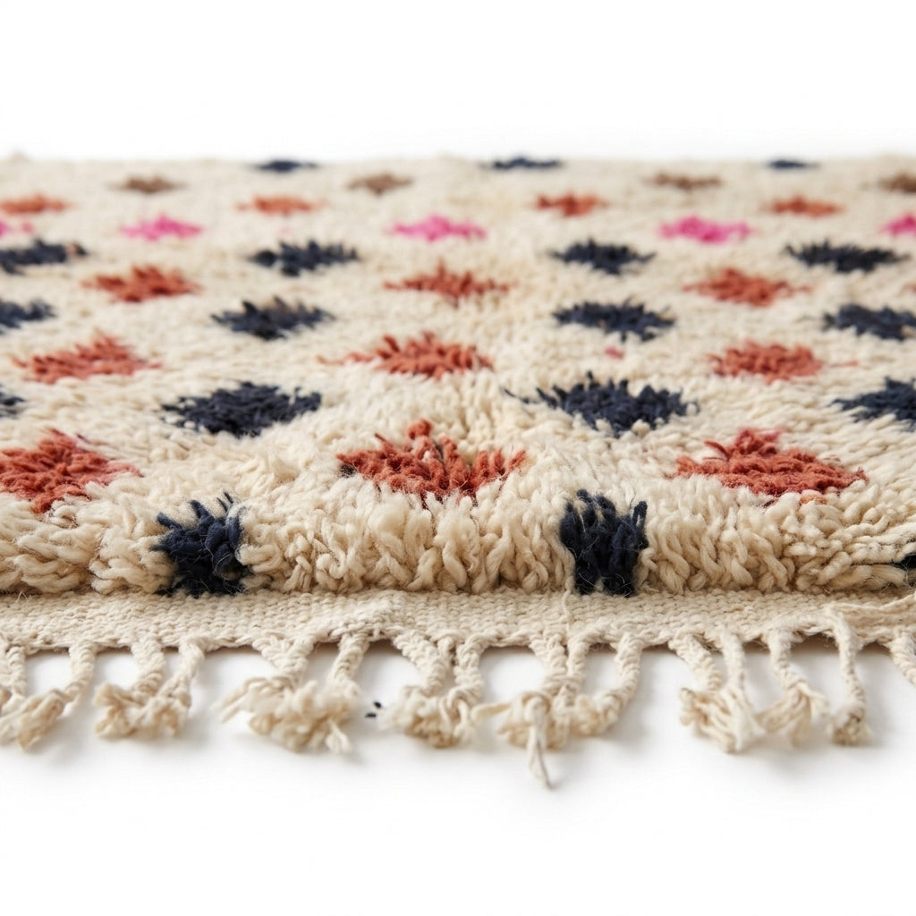Berry Diamond Azilal rug — angled studio view showing the full rug