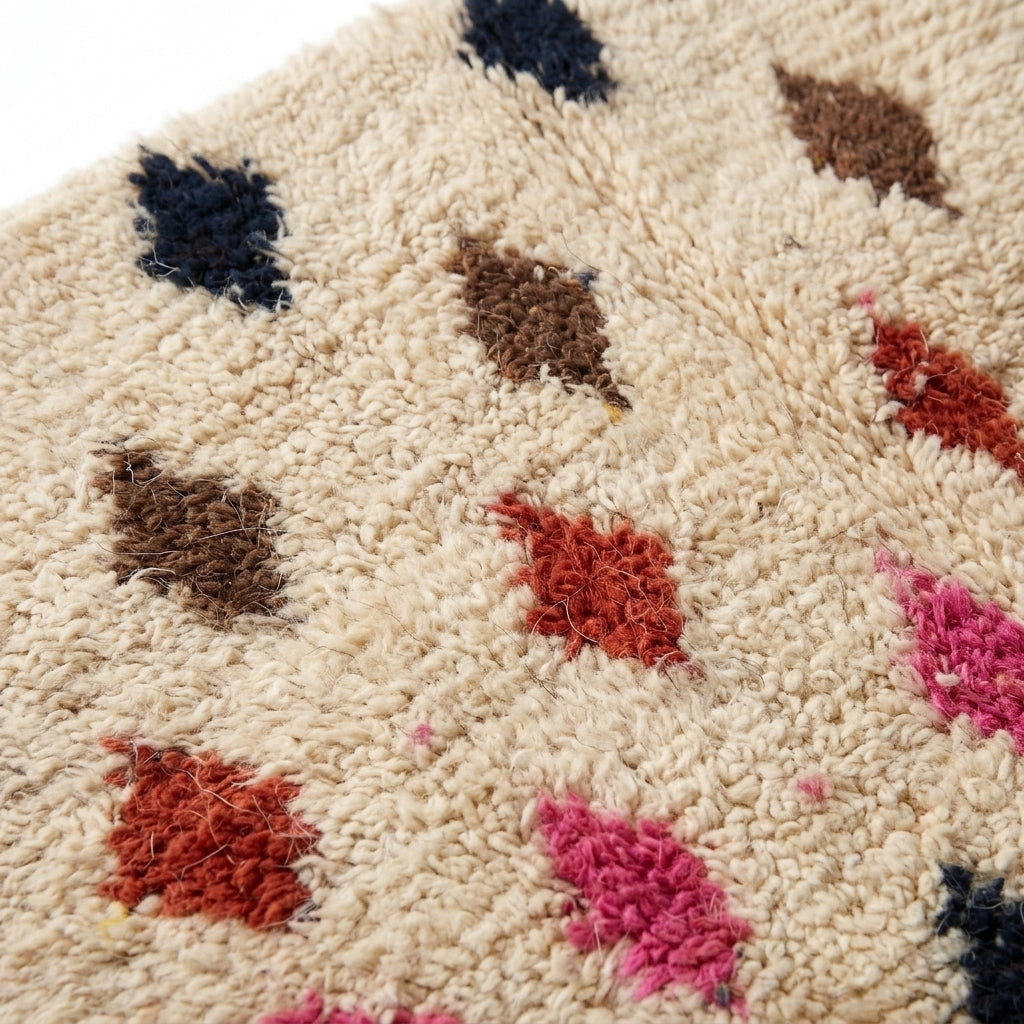 Berry Diamond Azilal rug — wool pile texture close-up