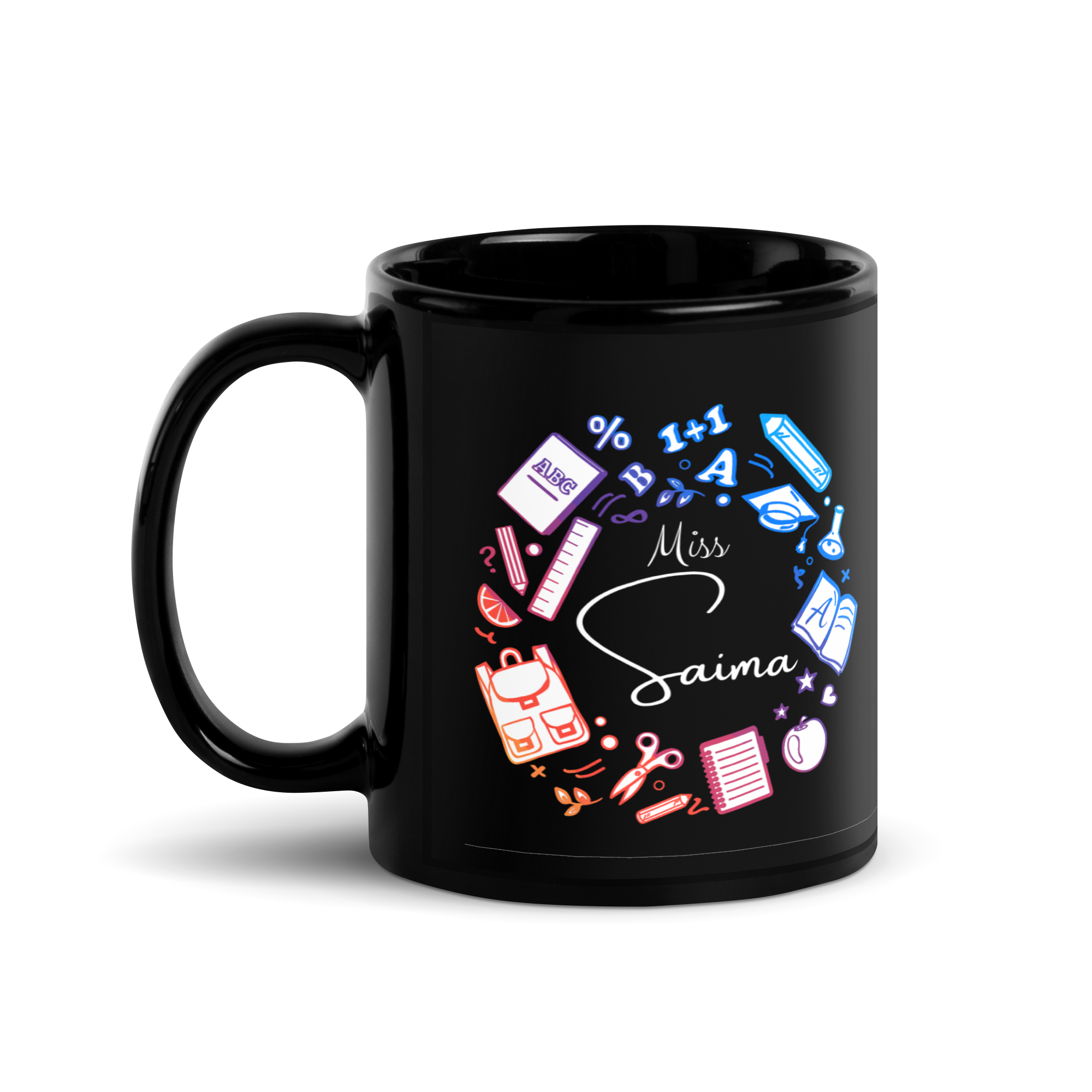 Black Name Mug for Teachers