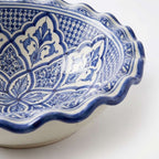 Blue Lotus Wave Moroccan ceramic sink - studio view