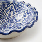 Blue Lotus Wave Moroccan ceramic sink - studio view