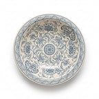 Blue Peony Moroccan ceramic sink - top view of floral basin