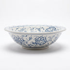 Blue Peony Moroccan ceramic sink - side view