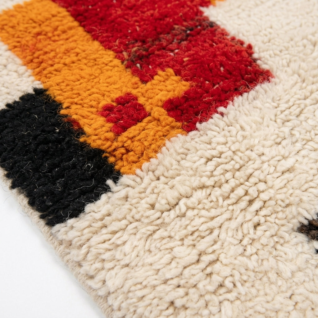 Bold Blocks Azilal rug — wool pile texture close-up