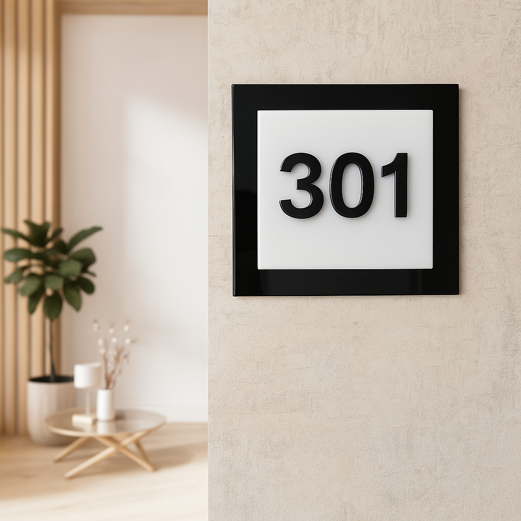 Modern Acrylic Apartment Number Plate – Flat Number Sign&nbsp;