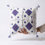 Blue Medallion Moroccan pillow cover 45x45 cm, studio photo