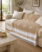 Sahara Diamond bedspread detail, handwoven Moroccan cotton, photo 5
