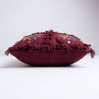 Maroon Star Moroccan pillow cover, detail photo 5