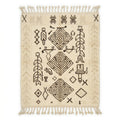 Tribal tales Azilal rug — cream wool with dark brown Berber diamonds and symbols, flat lay