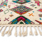 Carnival Azilal rug — hand-knotted fringe detail close-up