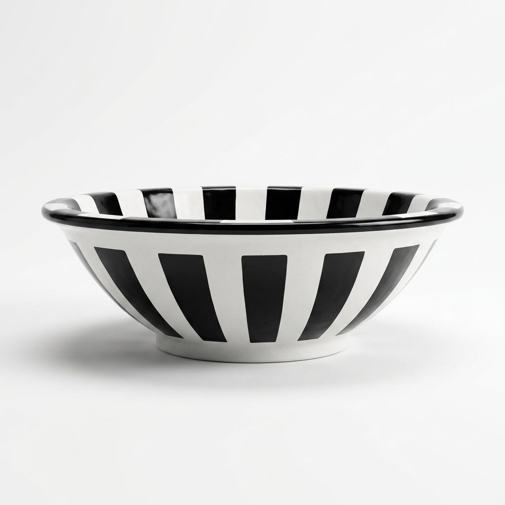 Casablanca Stripes Moroccan ceramic sink - side view