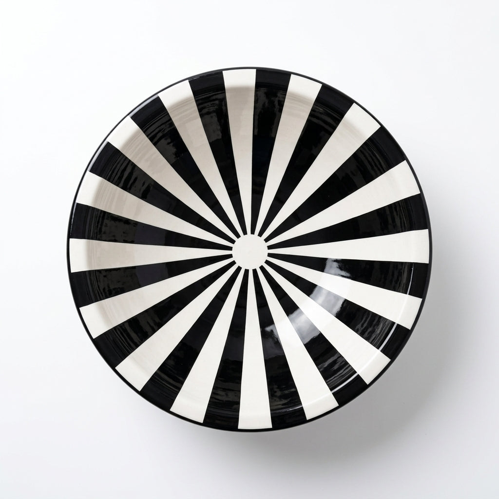 Casablanca Stripes Moroccan ceramic sink - top view of radial stripes