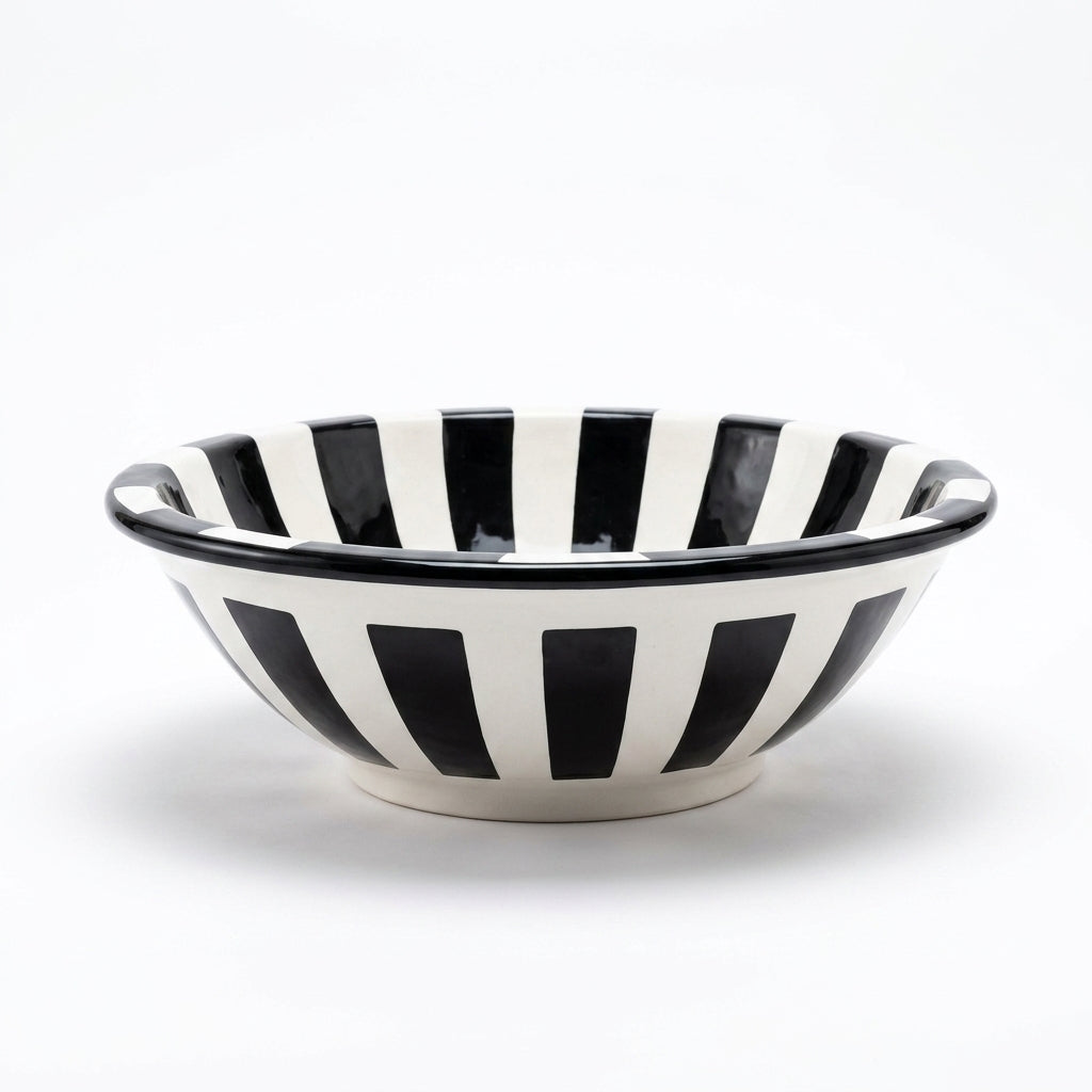 Casablanca Stripes Moroccan ceramic sink - profile view