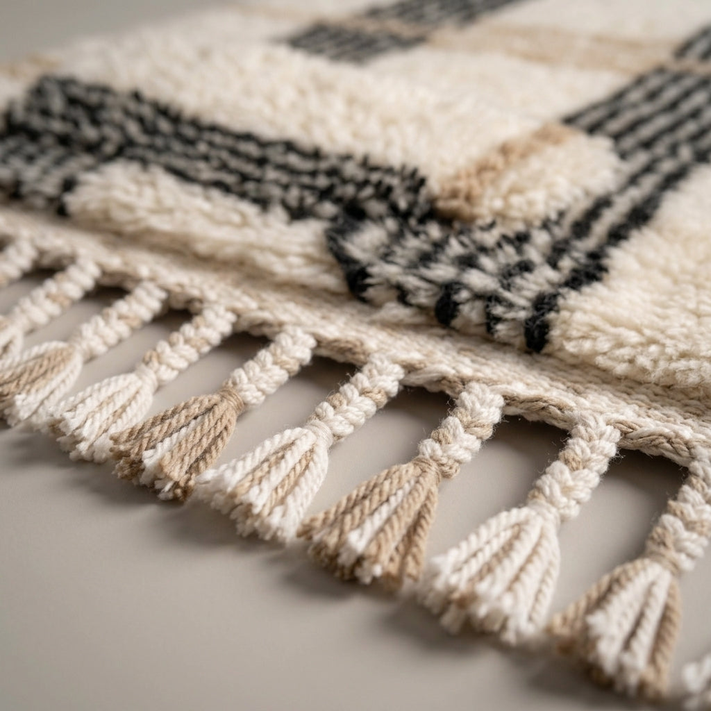 Cedar Alley Moroccan Runner Rug - handwoven Berber wool detail
