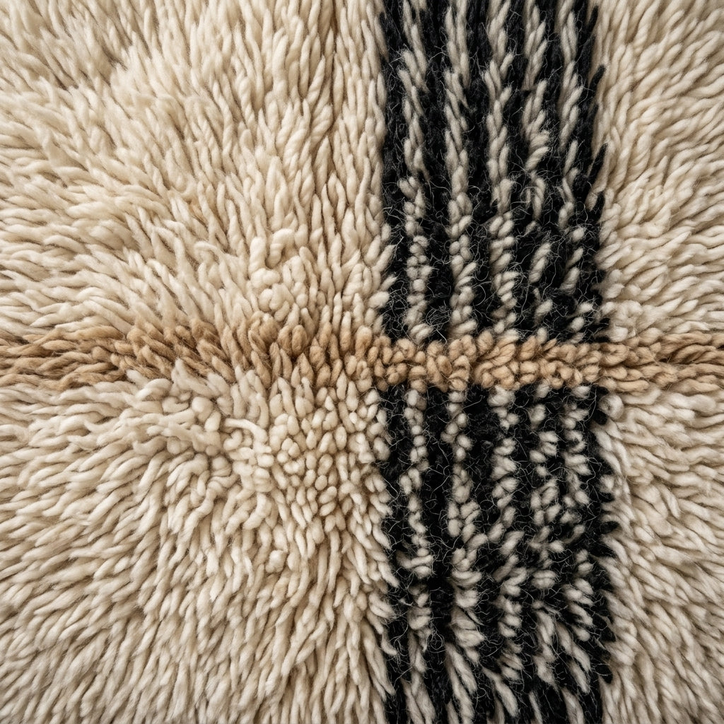 Cedar Alley Moroccan Runner Rug - handwoven Berber wool detail