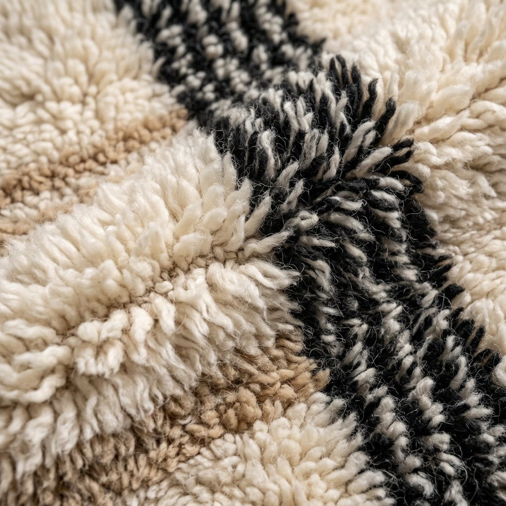 Cedar Alley Moroccan Runner Rug - handwoven Berber wool detail