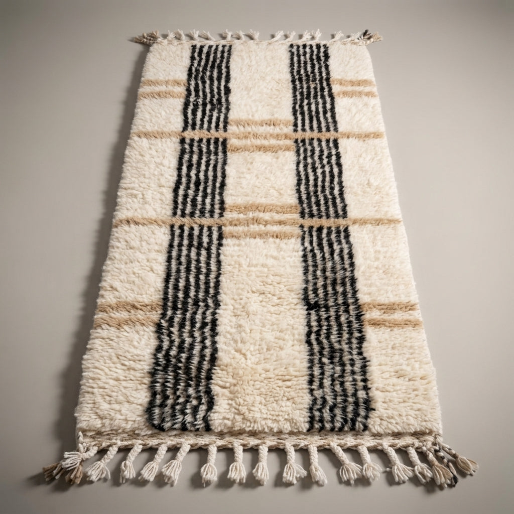 Cedar Alley Moroccan Runner Rug - handwoven Berber wool detail