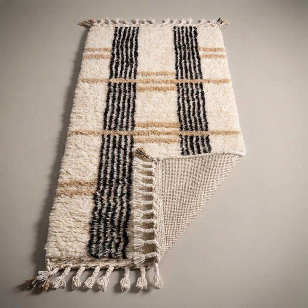 Cedar Alley Moroccan Runner Rug - handwoven Berber wool detail