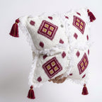 Berry Diamond Moroccan pillow cover, detail photo 3