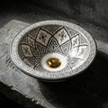 Charcoal Lotus Moroccan ceramic sink - geometric pattern view