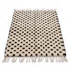 Checkerboard Beni Ourain rug — full rug on white studio background