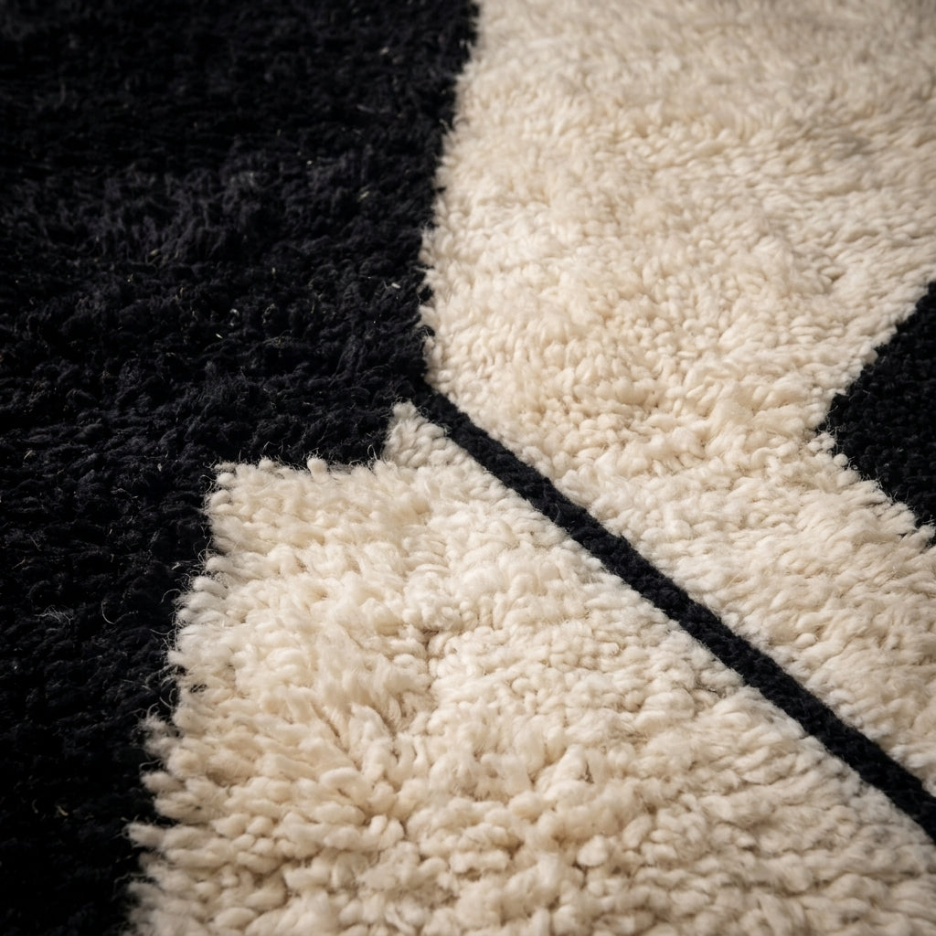Clay Path Moroccan Runner Rug - handwoven Berber wool detail