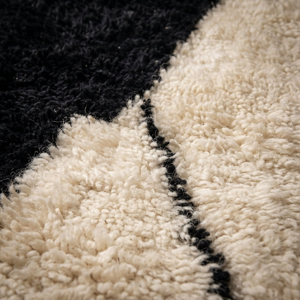 Clay Path Moroccan Runner Rug - handwoven Berber wool detail