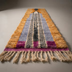 Cobalt Passage Moroccan Runner Rug - handwoven Berber wool detail