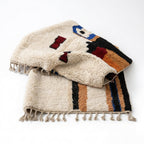 Cobalt Spark Azilal rug — rug folded showing wool thickness