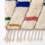 Confetti Dash Azilal rug — hand-knotted fringe detail close-up